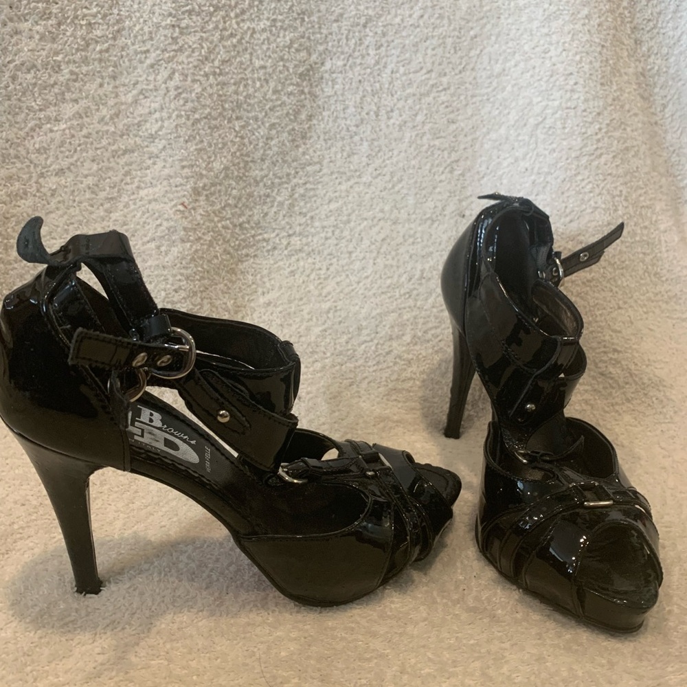 Black Patent Leather High Heels